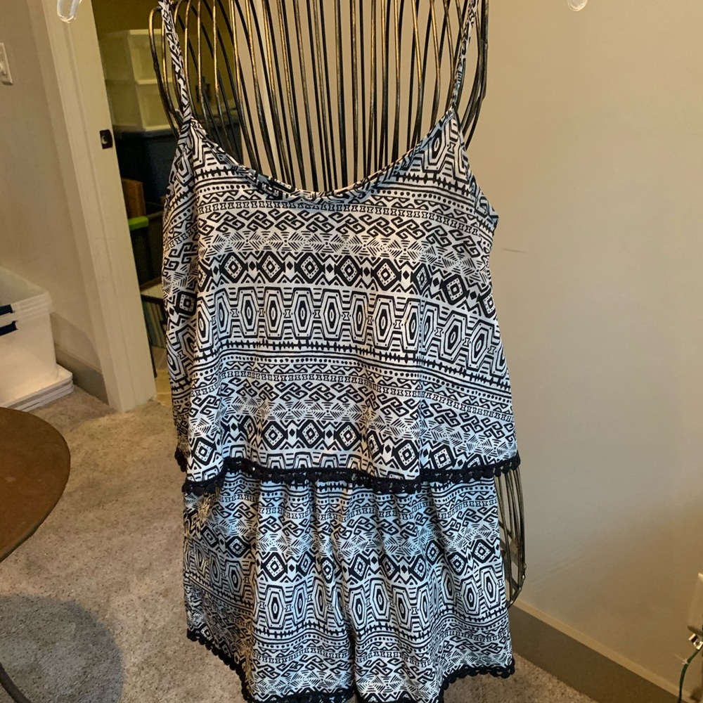 Black and white romper